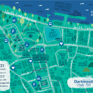 Discover Dartmouth Tea Towel – Town Map