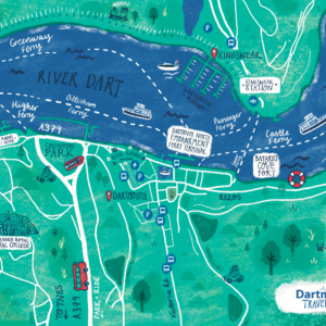 Discover Dartmouth Tea Towel – Travel Map