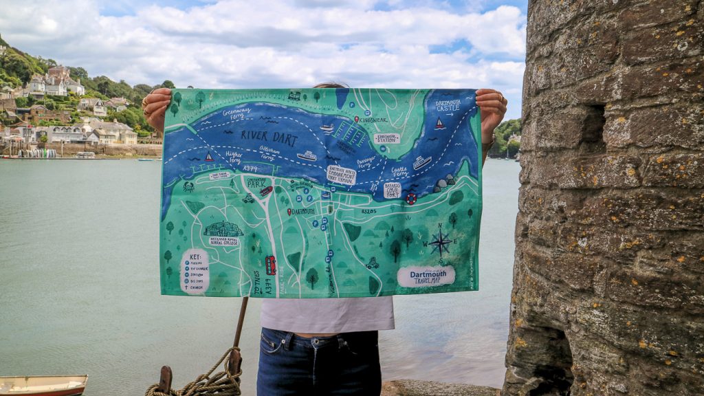 Travel Map Tea Towel